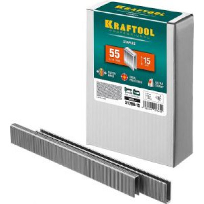KRAF-31789-15 Скобы для степлера узкие, 15 мм, 5000 шт. 31789-15 KRAFTOOL