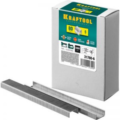 KRAF-31780-6 Скобы для степлера 6 мм, 5000 шт. 31780-6 KRAFTOOL