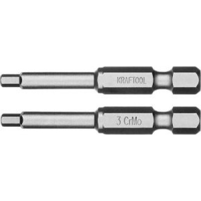 KRAF-26127-3-50-2 Биты "X-DRIVE" торсионные кованые, обточенные HEX3, 50мм, 2шт. 26127-3-50-2 KRAFTOOL