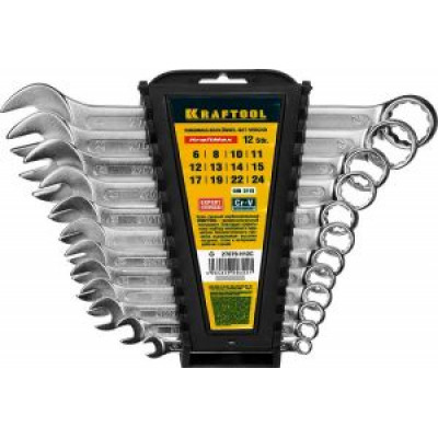 KRAF-27079-H12C Набор ключей гаечных комбинированных хромированных "EXPERT" 27079-H12C KRAFTOOL