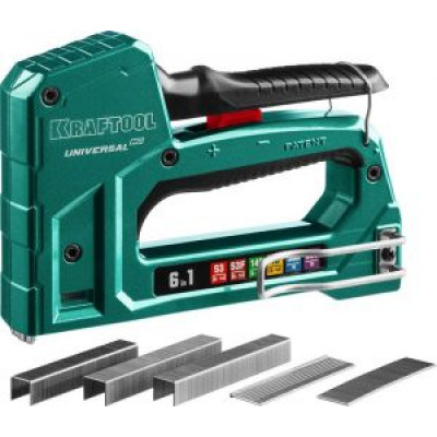 KRAF-3188 Степлер для скоб "Universal HD" 6-в-1, алюм. корп, скобы в компл. 3188 KRAFTOOL