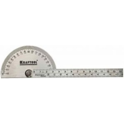 KRAF-34290 Транспортир из нержавеющей стали с линейкой 34290 KRAFTOOL
