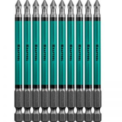 KRAF-26124-2-100-10 Биты Optimum Line, PZ2, тип хвостовика E 1/4", 100 мм, 10 шт. 26124-2-100-10 KRAFTOOL