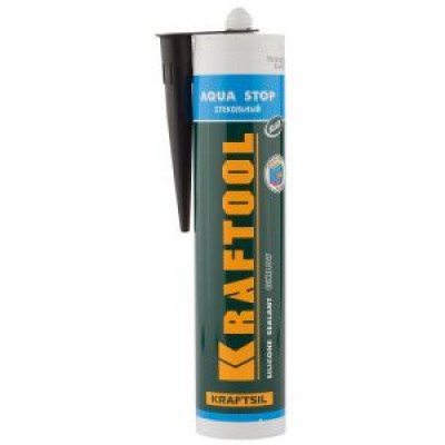 KRAF-41256-4 Герметик силиконовый стекольный GX107 KRAFTSIL "AQUA STOP" 41256-4 KRAFTOOL